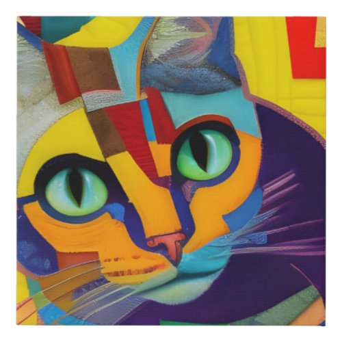 Rubix the Cat Faux Canvas Print