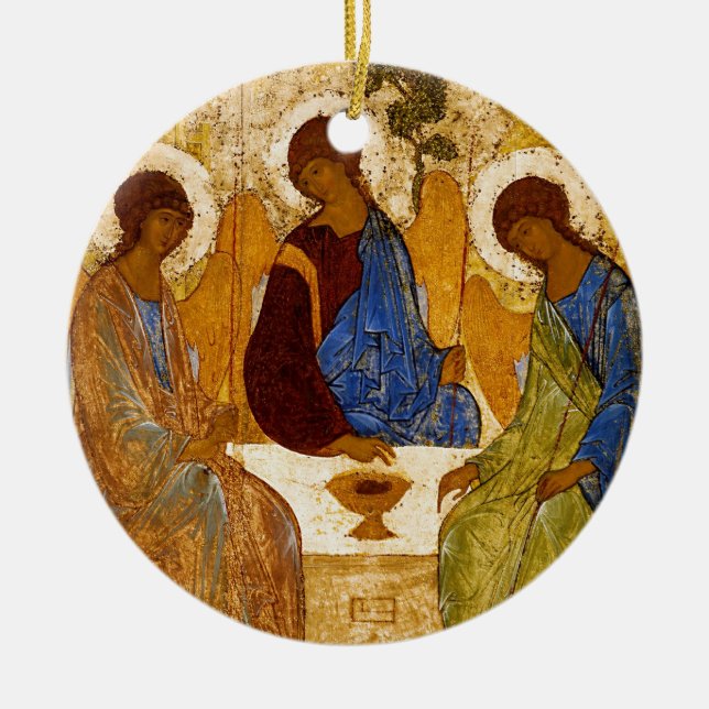 Rublev Trinity at the Table Ceramic Ornament (Front)