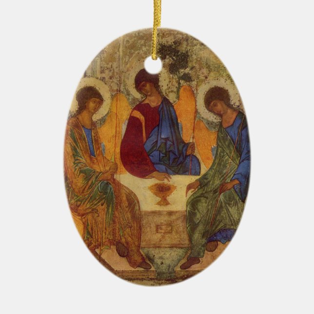 Rublev Trinity at the Table Ceramic Ornament (Front)