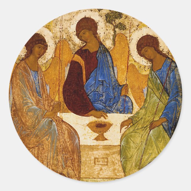 Rublev Trinity at the Table Classic Round Sticker (Front)