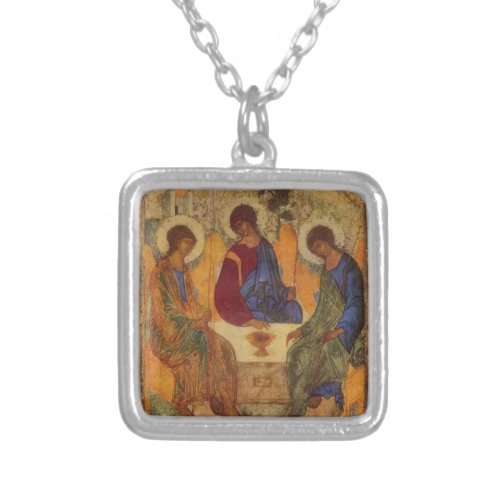 Rublev Trinity at the Table Silver Plated Necklace