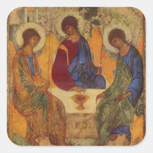Rublev Trinity at the Table Square Sticker