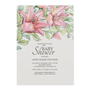 Rubrum Lilies Baby Shower Invitation