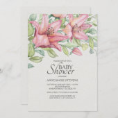 Rubrum Lilies Baby Shower Invitation (Front/Back)
