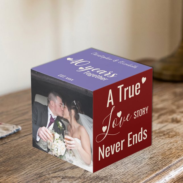 Ruby 40 years anniversary red purple photo cube (Creator Uploaded)
