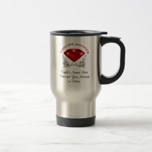 Ruby 40th Anniversary Mugs 3 Lines of YOUR TEXT