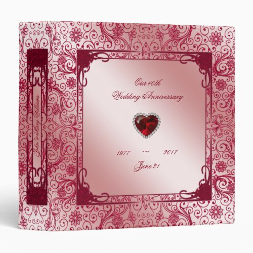 Ruby 40th Wedding Anniversary 15 Binder