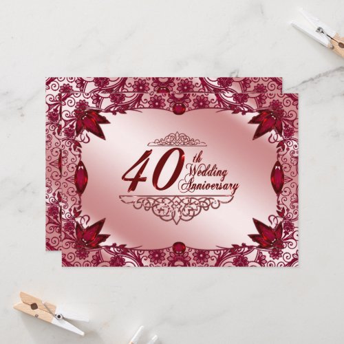 40th Wedding Anniversary Invitation