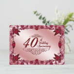 Ruby 40th Wedding Anniversary 5x7 Invitation