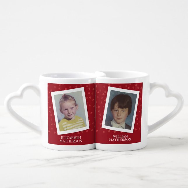 Ruby 40th Wedding Anniversary Childhood Photos Coffee Mug Set (Front Nesting)