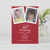 Ruby 40th Wedding Anniversary Childhood Photos Invitation (Standing Front)