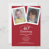 Ruby 40th Wedding Anniversary Childhood Photos Invitation (Front)