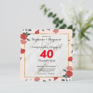 Ruby 40th Wedding Anniversary Custom Typography Invitation