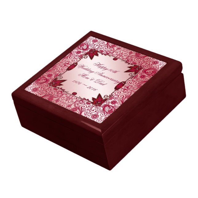 Ruby 40th Wedding Anniversary Gift Box (Side)