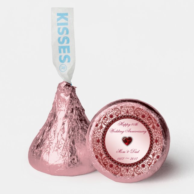 Ruby 40th Wedding Anniversary Hershey®'s Kisses® (Front)
