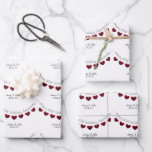 Ruby 40th wedding anniversary husband & wife wrapping paper sheets<br><div class="desc">40th Ruby wedding anniversary personalised red and white husband and wife wrapping paper sheets. A beautiful and special way to wrap presents for the happy couple after forty years of marriage. The design shows red heart bunting and can be customised to include the names of the man and woman, as...</div>