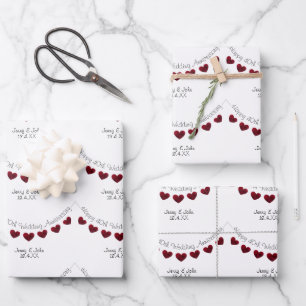 Ruby 40th wedding anniversary husband & wife wrapping paper sheets