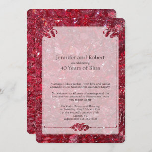Ruby 40th Wedding Anniversary Invitation