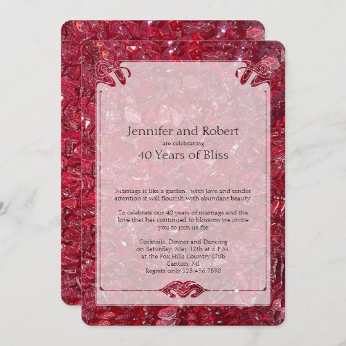 Ruby 40th Wedding Anniversary Invitation