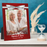Ruby 40th Wedding Anniversary Photo Frame<br><div class="desc">Lovely gift for the ruby anniversary couple. Add a recent photo or wedding photo,  their names and the date of their 40th Wedding Anniversary. Done in an elegant deep red print and silver bow,  the colors for a ruby wedding anniversary. Great anniversary gift.</div>