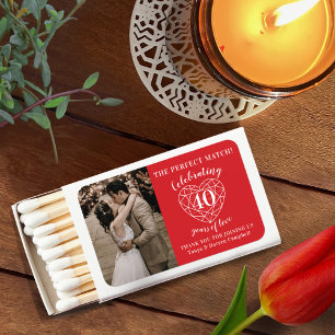 Ruby 40th wedding anniversary photo gemstone red matchboxes