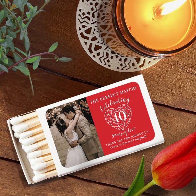 Ruby 40th wedding anniversary photo gemstone red matchboxes (Creator Uploaded)