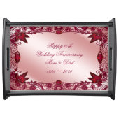 Ruby 40th Wedding Anniversary Serving Tray (Front)