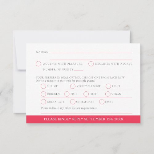 Ruby 40th Wedding Anniversary watercolor heart RSVP Card