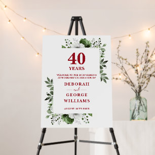 Ruby 40th Wedding Anniversary Welcome Sign