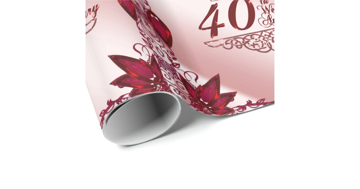 Ruby 40th Wedding Anniversary Wrapping Paper