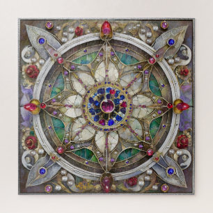 Ruby, Amethyst, Sapphire and, Pearl Mandala Jigsaw Puzzle