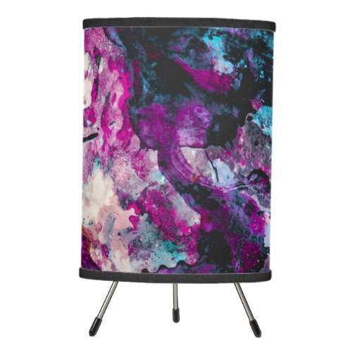 Ruby and Sapphire Crystal Geode Abstract Tripod Lamp