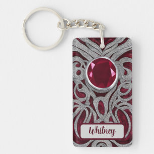 Ruby and Silver Inspired Keychain (01)