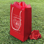 Ruby Anniversary 40 years of love wife gift bag<br><div class="desc">Simple outline heart stone effect line art graphics red and white 40th Wedding Anniversary gift bag. Customize with your own choice of name and relationship. Currently reads to my wonderful wife celebrating 40 years of love. Ideal for 40th anniversary ruby gemstone jewellery gift. The fortieth Wedding Anniversary is traditionally associated...</div>