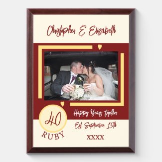 Ruby Anniversary 40 years photo names red ivory