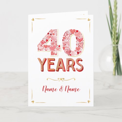 Ruby Anniversary Card _ 40 years