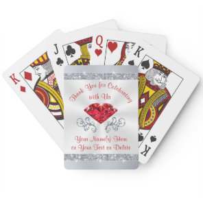 Ruby Anniversary Thank You Playing Card Favors