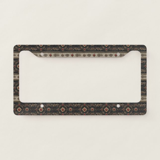 Ruby Baroque Gothic Elegance Pattern License Plate Frame (Front)