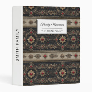 Ruby Baroque Gothic Elegance Pattern Mini Binder