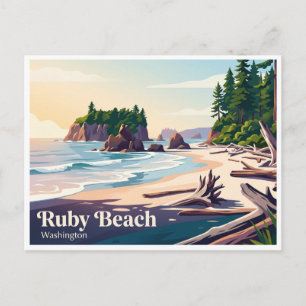 Ruby Beach Forks Washington Postcard