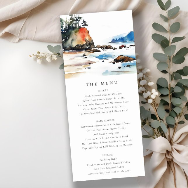 Ruby Beach Olympic National Park Wedding Menu Card (Creator Uploaded)