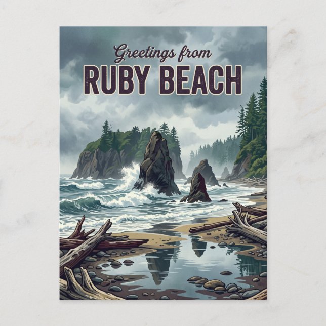 Ruby Beach Washington Postcard (Front)