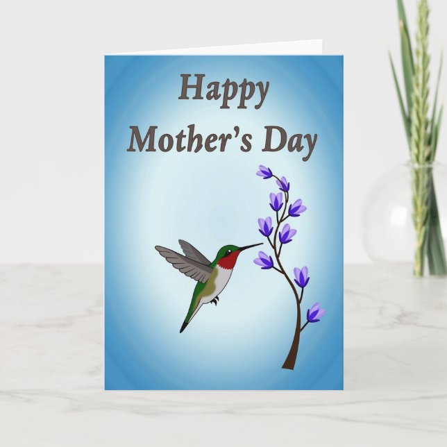 Ruby Bird Floral Mothers Day Card (Front)