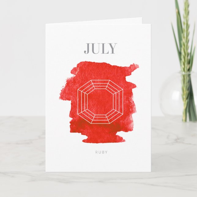 Ruby Birthstone July Birthday Card (Front)