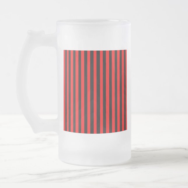 Ruby Black Frosted Glass Beer Mug (Left)