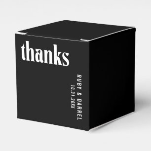 Ruby Black Modern Wedding Favor Boxes