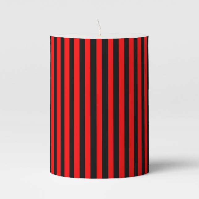 Ruby Black Pillar Candle (Front)