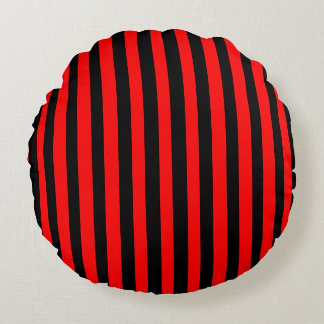 Ruby Black Round Pillow (Front)