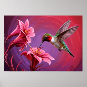Ruby Bliss: Hummingbird Feeding Poster