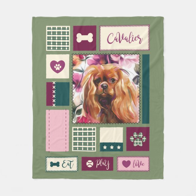 Ruby Cavalier blanket | medium | green pink (Front)
